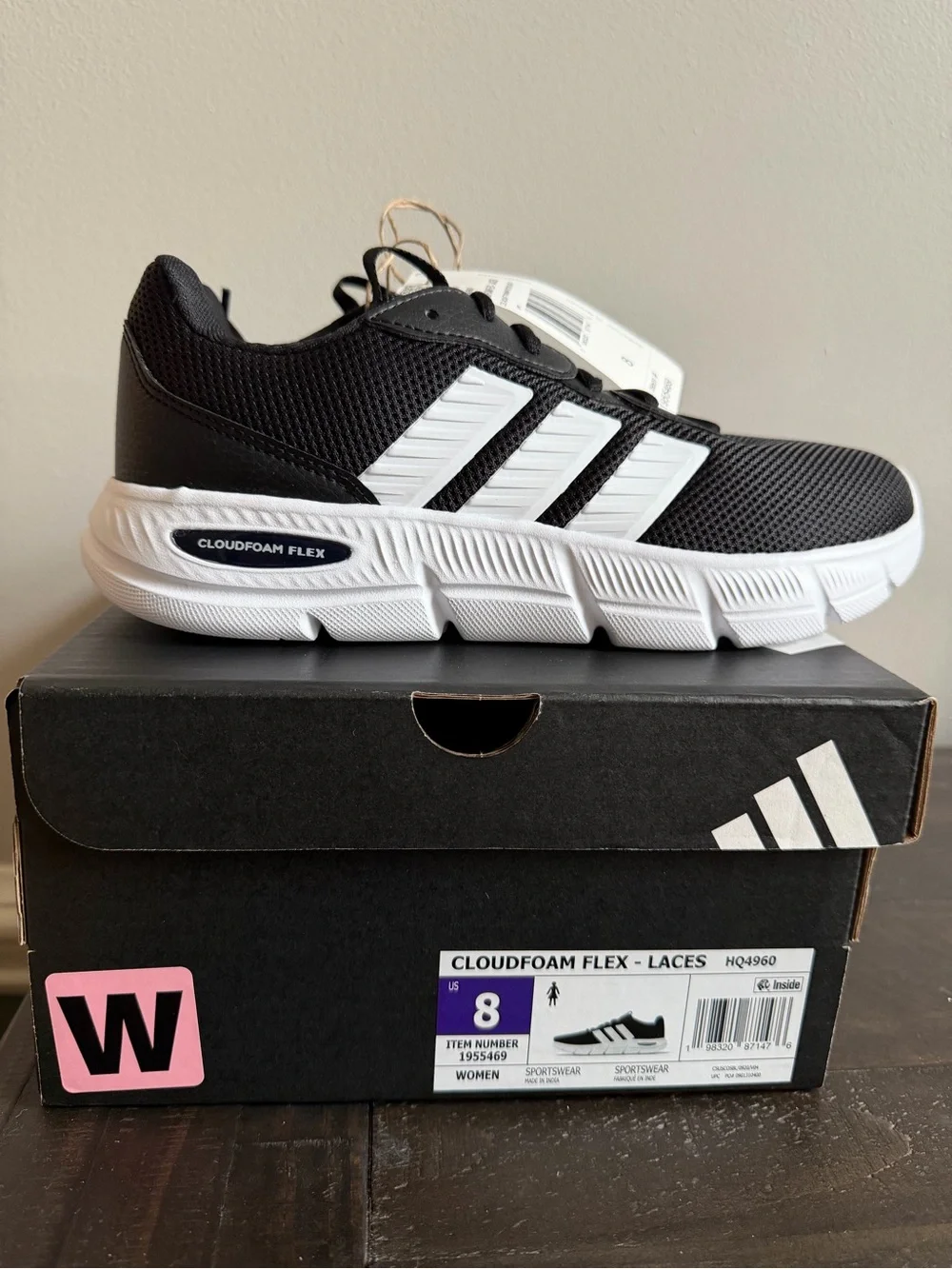 Adidas Cloudfoam Flex Slounge Shoes - Black/White